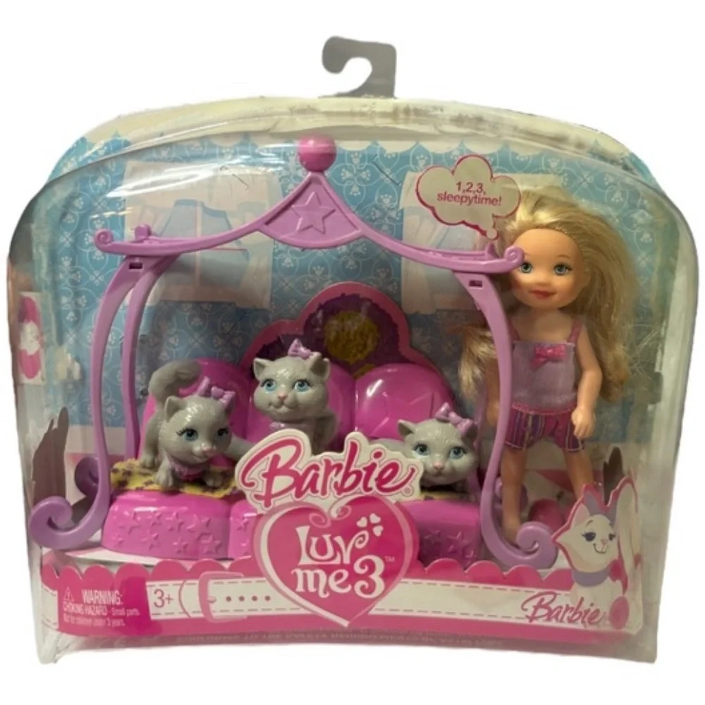 Barbie Kitty Sleepover Luv Me 3 Kittens Vintage Toys Miniatures Doll Accessories